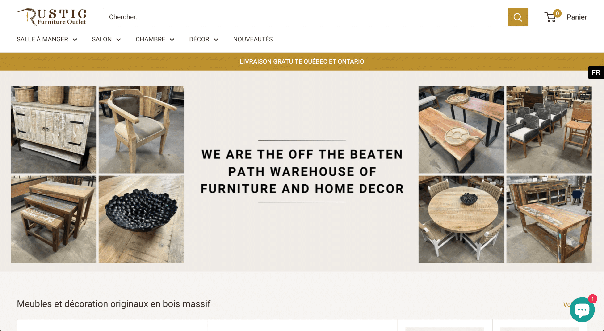 Rustic Furniture Outlet revenue dashboard